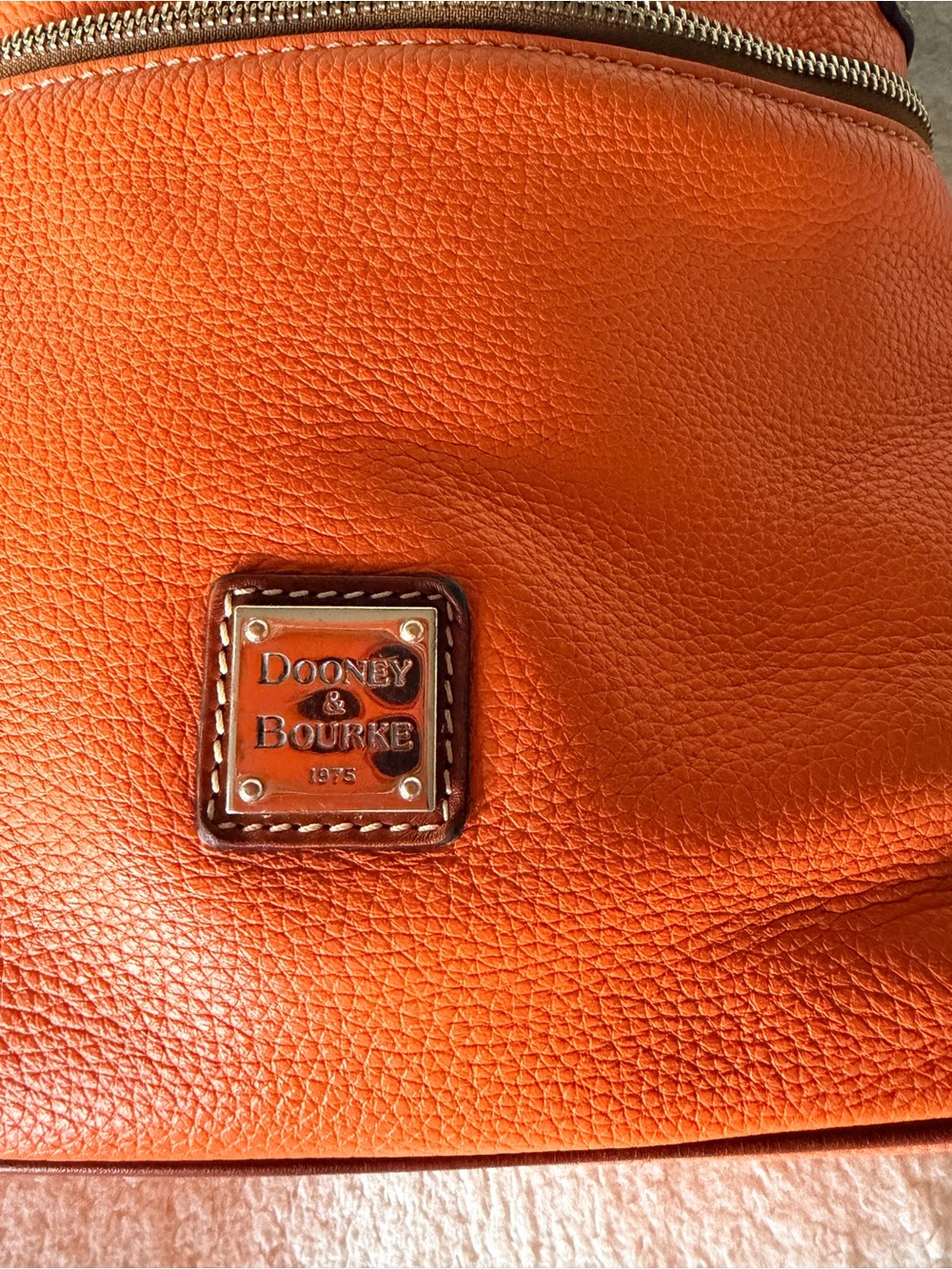 Dooney & Bourke Orange Pebbled Leather Convertible Shoulder/Crossbody Bag - Picture 5 of 16
